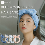 Ziorca Bluemoon Series Embroidered Hairband 10 x 20cm 40g Turban Wrap for Women Korean Style Head Band Shower Spa Make Up Sports Supersoft Woman Cute Hairband towel