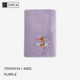 Ziorca Puppy Embroidery Coral Fleece Bath Towel 170cm x 90cm 400g Beach Towel big absorbent super soft adult bath towel Infant Baby Friendly