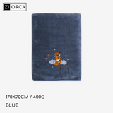 Ziorca Puppy Embroidery Coral Fleece Bath Towel 170cm x 90cm 400g Beach Towel big absorbent super soft adult bath towel Infant Baby Friendly