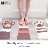 Ziorca Flannel Cats Paw Floor Mat Bathroom Doorway Water Absorbent Foot Rugs Long Bedroom Non Slip Doormat living room