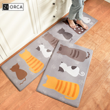 Ziorca Flannel Cats Paw Floor Mat Bathroom Doorway Water Absorbent Foot Rugs Long Bedroom Non Slip Doormat living room