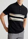 Zi Orca Stripe Contrast Polo Shirt