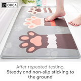 Ziorca Flannel Cats Paw Floor Mat Bathroom Doorway Water Absorbent Foot Rugs Long Bedroom Non Slip Doormat living room