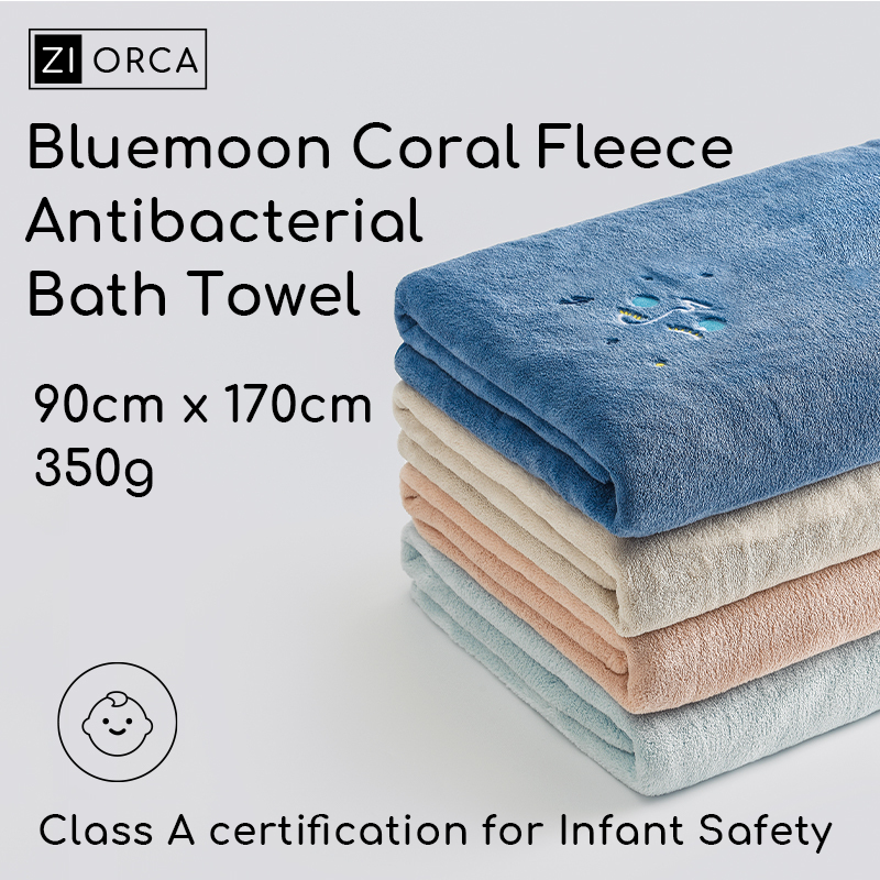 Ziorca Bluemoon Coral Fleece Antibacterial Bath Towel 90cm x 170cm 350 – ZI  ORCA