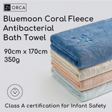 Ziorca Bluemoon Coral Fleece Antibacterial Bath Towel 90cm x 170cm 350g big absorbent super soft adult bath towel microfiber infant baby friendly