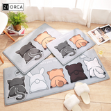 Ziorca Flannel Cats Paw Floor Mat Bathroom Doorway Water Absorbent Foot Rugs Long Bedroom Non Slip Doormat living room