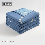 Ziorca BlueMoon Series Pure Cotton Blanket Queen Size 150x200cm 1040g Super Soft Kumot King Size 200x240cm 1600g Thick Breathable Baby Infant Child Beddings